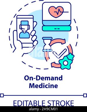 On-demand medicine concept icon Stock Vector