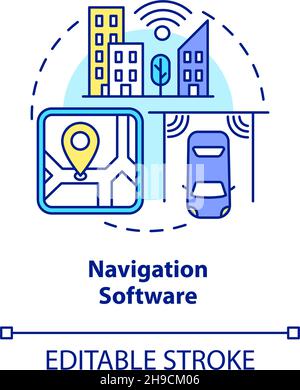 Gps navigation service complex concept line icon vector set. Red black ...