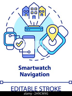 Smartwatch navigation concept icon Stock Vector