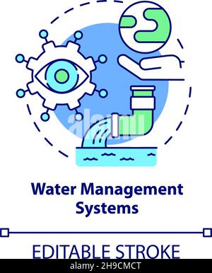 Water management system concept icon Stock Vector