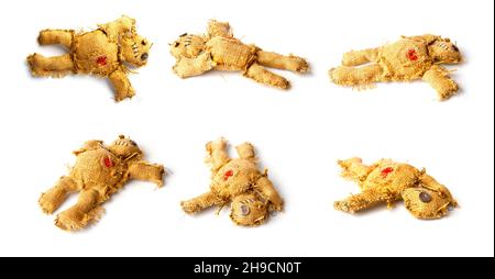 vintage voodoo doll isolated on white background Stock Photo - Alamy
