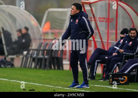 HENGELO, NETHERLANDS - DECEMBER 6: Assistant coach Jeffrey de Visscher of FC Twente during the Reservecompetitie match between FC Twente and SC Heerenveen at the FC Twente-trainingscentrum on December 6, 2021 in Hengelo, Netherlands (Photo by Andre Weening/Orange Pictures) Stock Photo