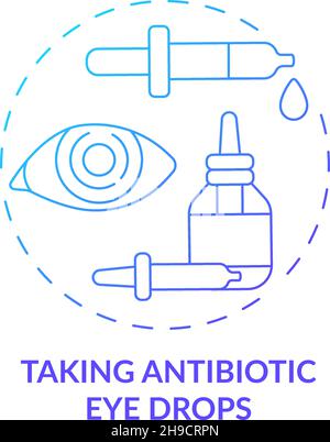 Taking antibiotic eye drops gradient concept icon Stock Vector