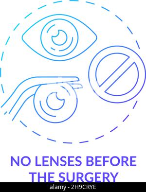 No lenses before the surgery gradient concept icon Stock Vector