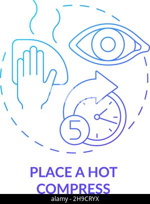 Place a hot compress gradient concept icon Stock Vector
