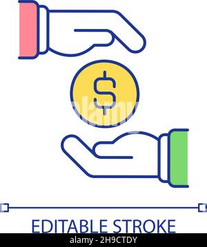 Investors support of small business RGB color icon Stock Vector