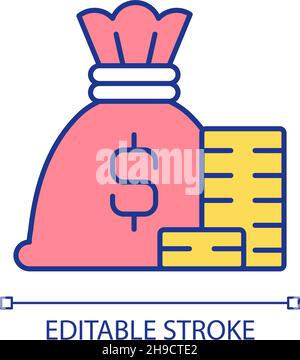 Money savings RGB color icon Stock Vector