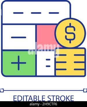 Money management strategy RGB color icon Stock Vector