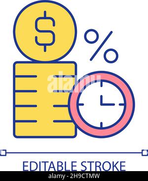 Deposit banking service RGB color icon Stock Vector