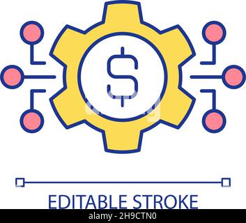 Money management methods RGB color icon Stock Vector