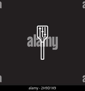 spatula with music controller logo symbol icon vector graphic design illustration idea creative Stock Vector
