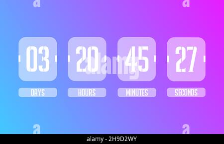 Countdown web site vector flat template digital clock timer background for coming soon or under construction design. Vector Stock Vector