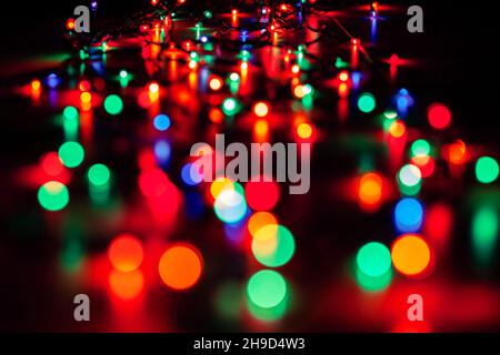 Blurred christmas lights abstract background