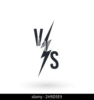 Modern versus battle background. Vs battle headline with lightning bolt. Competitions between contestants, fighters or teams. Vector Stock Vector