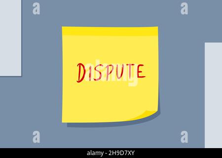 Sticker Disputed Dispute notice. Yellow sticky note message. Paper sign Stock Vector ...