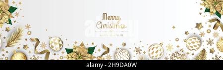 Merry Christmas Sale Banner Template Greeting Card Banner Poster Header For  Website Stock Illustration - Download Image Now - iStock