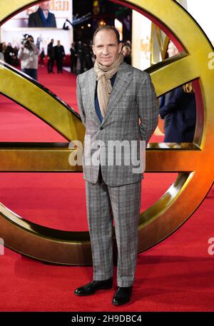 Ralph Fiennes attending the world premiere of the film, The King's Man at Cineworld Leicester Square, London. Picture date: Sunday December 5, 2021. Stock Photo