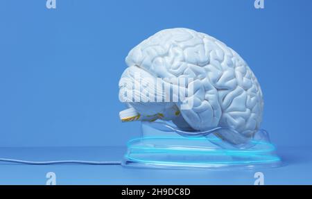 Hi-tech brain connection concept of charging station Stock Photo