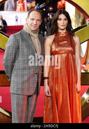 Ralph Fiennes and Gemma Arterton attending the world premiere of the film, The King's Man at Cineworld Leicester Square, London. Picture date: Monday December 6, 2021. Stock Photo