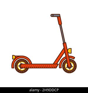 Scooter icon. Red kick scooter illustration vector Stock Vector