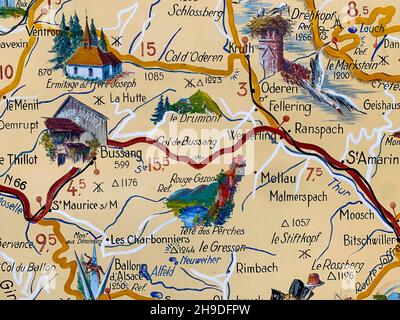 Map of Vosges in France Stock Photo - Alamy