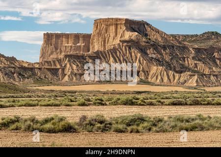 Piskerra zone in the desert area of Las Bardenas Reales in Navarra, Spain Stock Photo