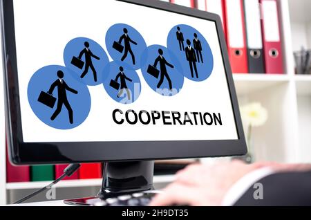 Cooperation concept shown on a computer screen Stock Photo