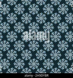 Vector abstract seamless pattern. Geometric background in blue, gray, green and white colors. Stock Vector
