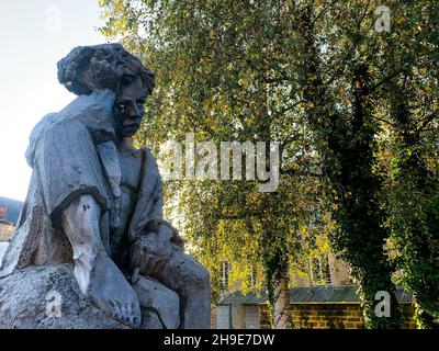 Statue of young Arthur Rimbaud, Charleville-Mézières, Ardennes, Grand-Est Region, North-Eastern France Stock Photo