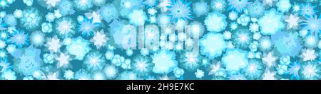 Winter landscape top view. Snowy frosty nature in cold season. From high. White drifts of snow. Horizontal composition. Seamless Illustration in Stock Vector