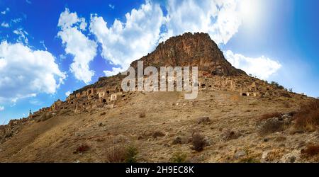 Nevsehir castle (nevsehir,Turkey) Rockcity (Kayasehir) underground city - Nevsehir, Turkey Stock Photo