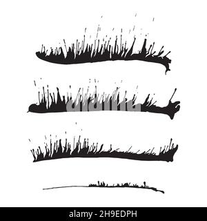 Squirted graffiti lines. Abstract shapes for calligraphy brushes. Vector illustration. Syringe way Stock Vector