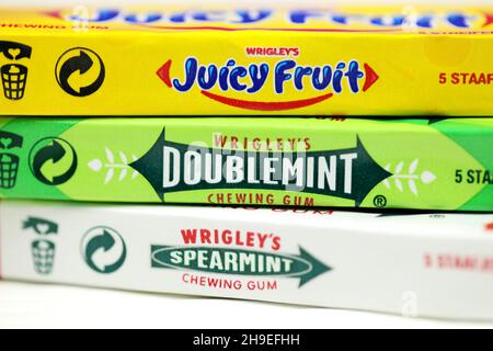 Juicy Fruit and Doublemint chewing gum, manufactured by the Wrigley ...