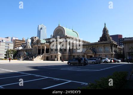 The Tsukiji Honganji Temple is a Jodo Shinshu Buddhist temple in Tokyo and the architecture was designed based on ancient Indian Buddhist styles. Stock Photo