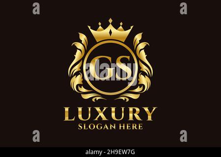 GS Letter Royal Luxury Logo template in vector art for luxurious branding projects and other vector illustration. Stock Vector