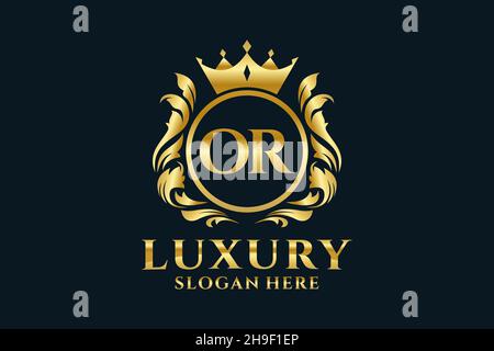 OR Letter Royal Luxury Logo template in vector art for luxurious branding projects and other vector illustration. Stock Vector