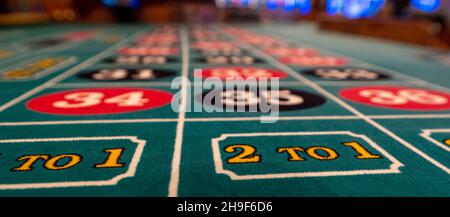 Blackjack table close-up, selective focus Stock Photo