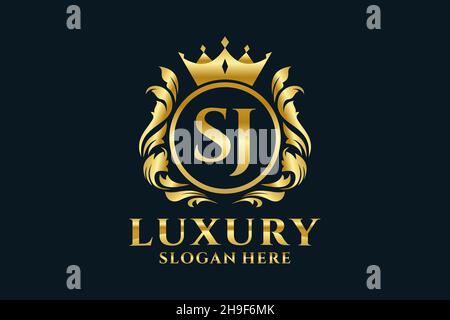 SJ Letter Royal Luxury Logo template in vector art for luxurious ...