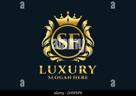 SF Letter Royal Luxury Logo template in vector art for luxurious ...