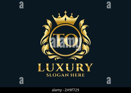 TO Letter Royal Luxury Logo template in vector art for luxurious branding projects and other vector illustration. Stock Vector