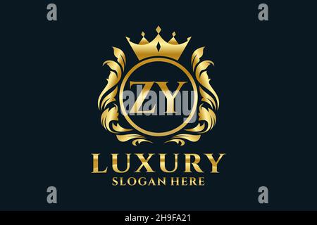 ZY Letter Royal Luxury Logo template in vector art for luxurious ...
