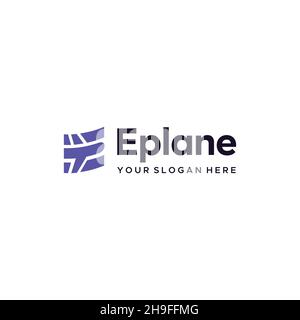 minimalist lettermark initial E Eplane logo design Stock Vector