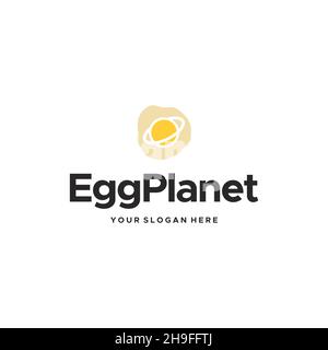 minimalist simple EggPlanet circle logo design Stock Vector