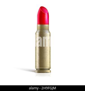 Creative bullet icon. Lipstick symbol isolated on white background Stock Vector