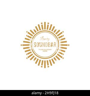 minimalist Luxury SOUNDBAR equalizer logo design Stock Vector