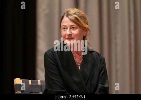 New York, USA. 06th Dec, 2021. Director Kristina Lindstrom participates in Q&A after the screening of The Most Beautiful Boy In The World at Scandinavia House in New York on December 6, 2021. The movie is contender for Oscar in category Best Documentary Feature. Film told the story of young boy, Bjorn Andresen who was chosen by Luchino Visconti to play main character in his movie Death in Venice. Visconti called him the most beautiful boy in the world. (Photo by Lev Radin/Sipa USA) Credit: Sipa USA/Alamy Live News Stock Photo