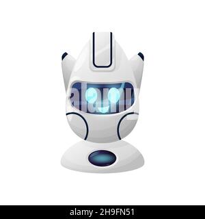 Artificial intelligence robot, friendly positive chatbot, ai helper isolated customer support service assistant. Vector online consultant, cyborg, fut Stock Vector