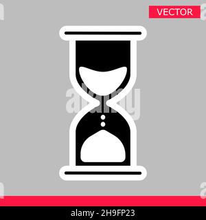 White hourglass loading clock cursor icon sign graphic element flat ...