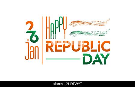 Indian Republic Day vector illustration banner template. 26 January Republic day concept. Stock Vector