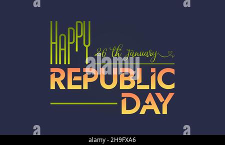 Indian Republic Day vector illustration banner template. 26 January Republic day concept. Stock Vector
